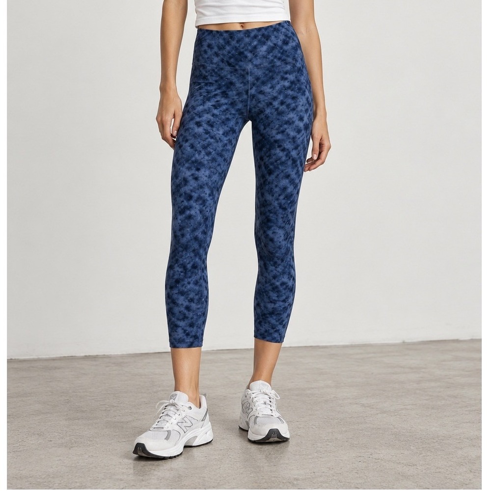 SPANX Look At Me Now Seamless Leggings Women's Small Blue Tie Dye Sporty Style